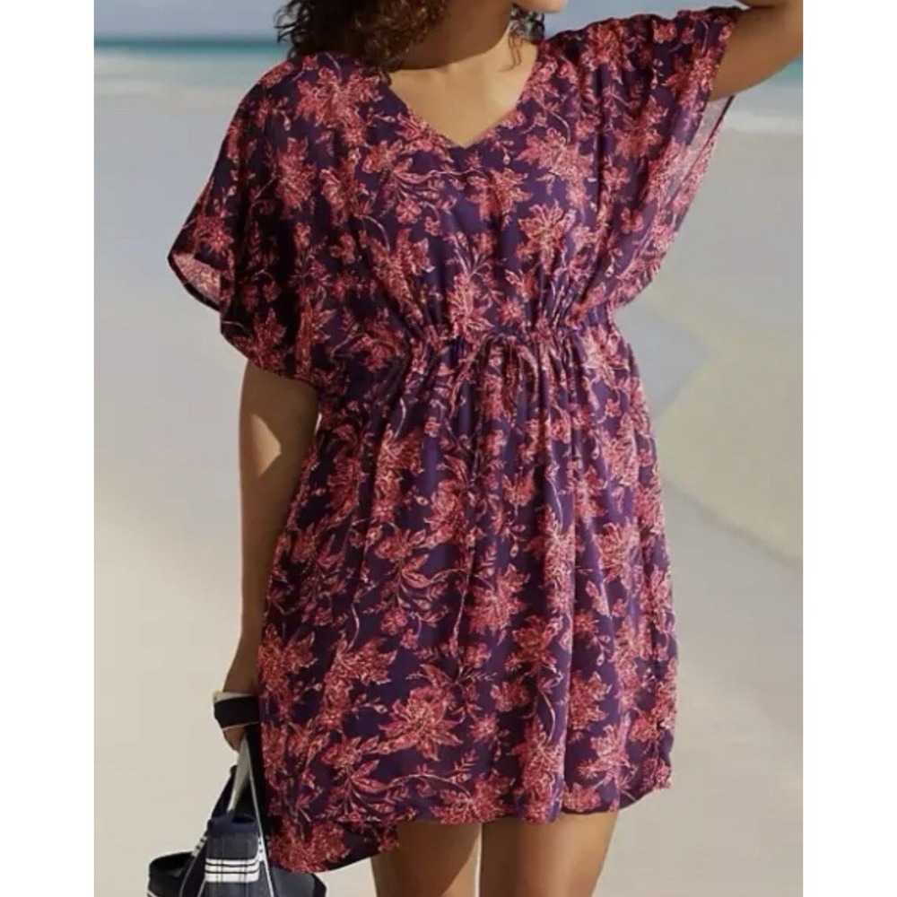 NWT Lands' End Ladies Swim Cover-Up Size M/L Swimsuit Beach Travel Coastal